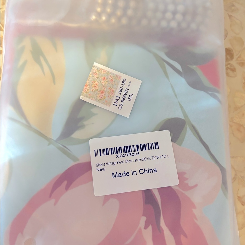 Gibelle Floral Shower Curtain in Light Blue